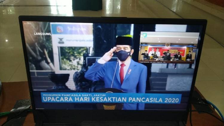 Presiden Jokowi Pimpin Upacara Hari Kesaktian Pancasila Pejabat Bulukumba Ikuti dari Ruang Pola Kantor Bupati secara Virtual