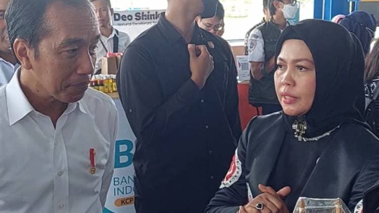 Jokowi Kunjungan Stan Pameran Bulukumba, Ketua Dekranasda Kenalkan Pinisi dan Wisata Tanjung Bira