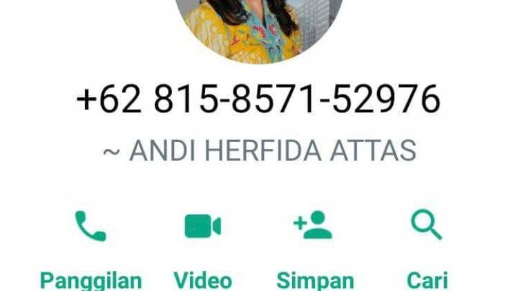 Waspada, Oknum Menyalahgunakan Profile WA Atas Nama Andi Herfida Attas