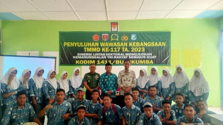 Satgas TMMD Bulukumba Libatkan Pelajar dalam Menggelorakan Wawasan Kebangsaan dan Bela Negara