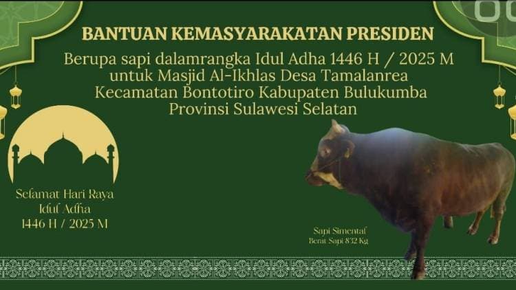 Bulukumba Berkurban Sebanyak 1.636 Ekor, Ada Kurban Bantuan Presiden RI